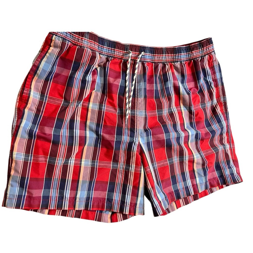 Brooks Brothers Plaid Swim Trunks with Liner XL. Pockets